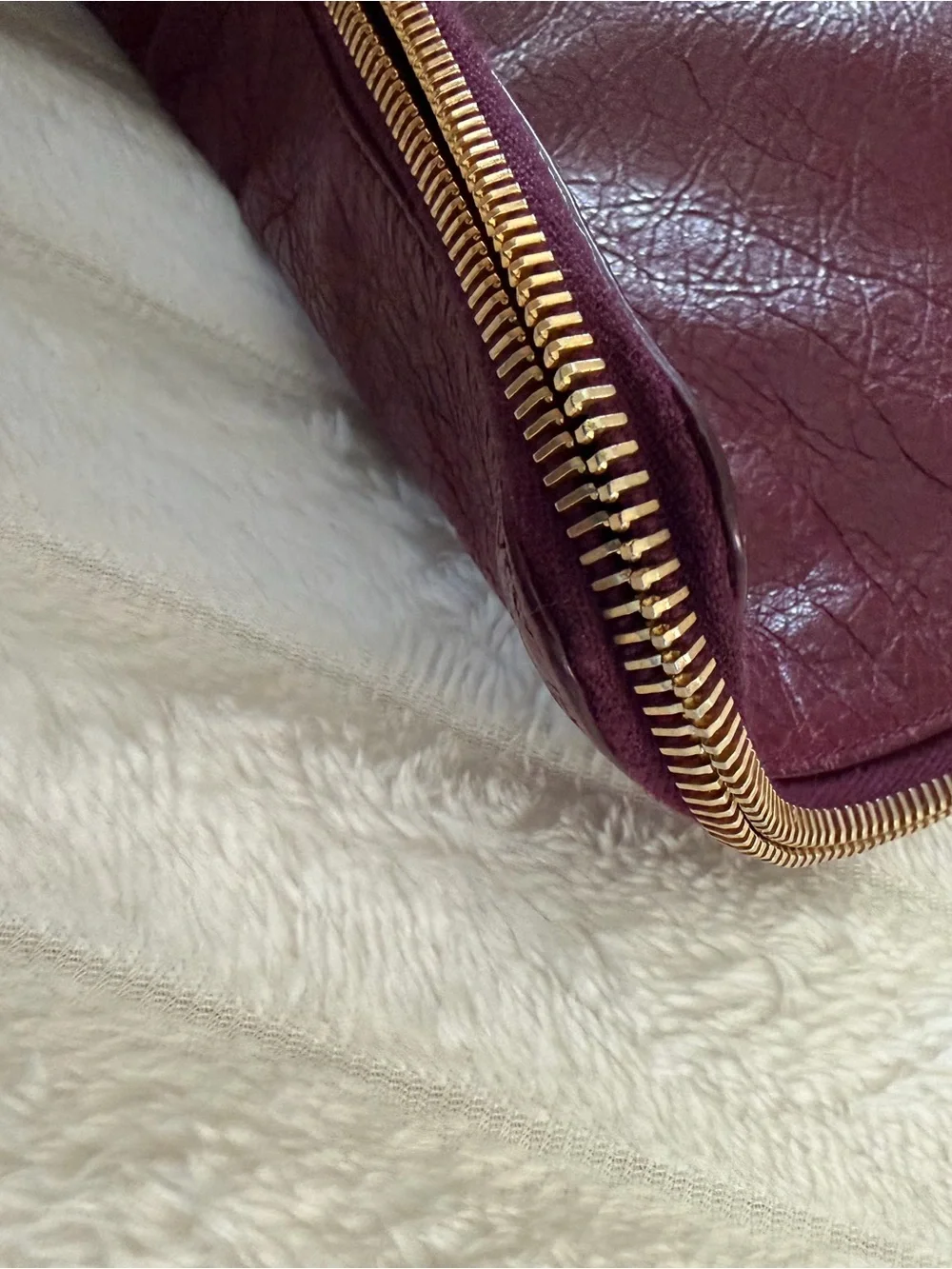 Balenciaga Deep Wine Leather Zip Clutch - Picture 14 of 16